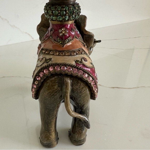 🐘 JAY STRONGWATER Elephant Footed Stone Bowl Enameled & Swarovski Crystals el - Picture 16 of 16